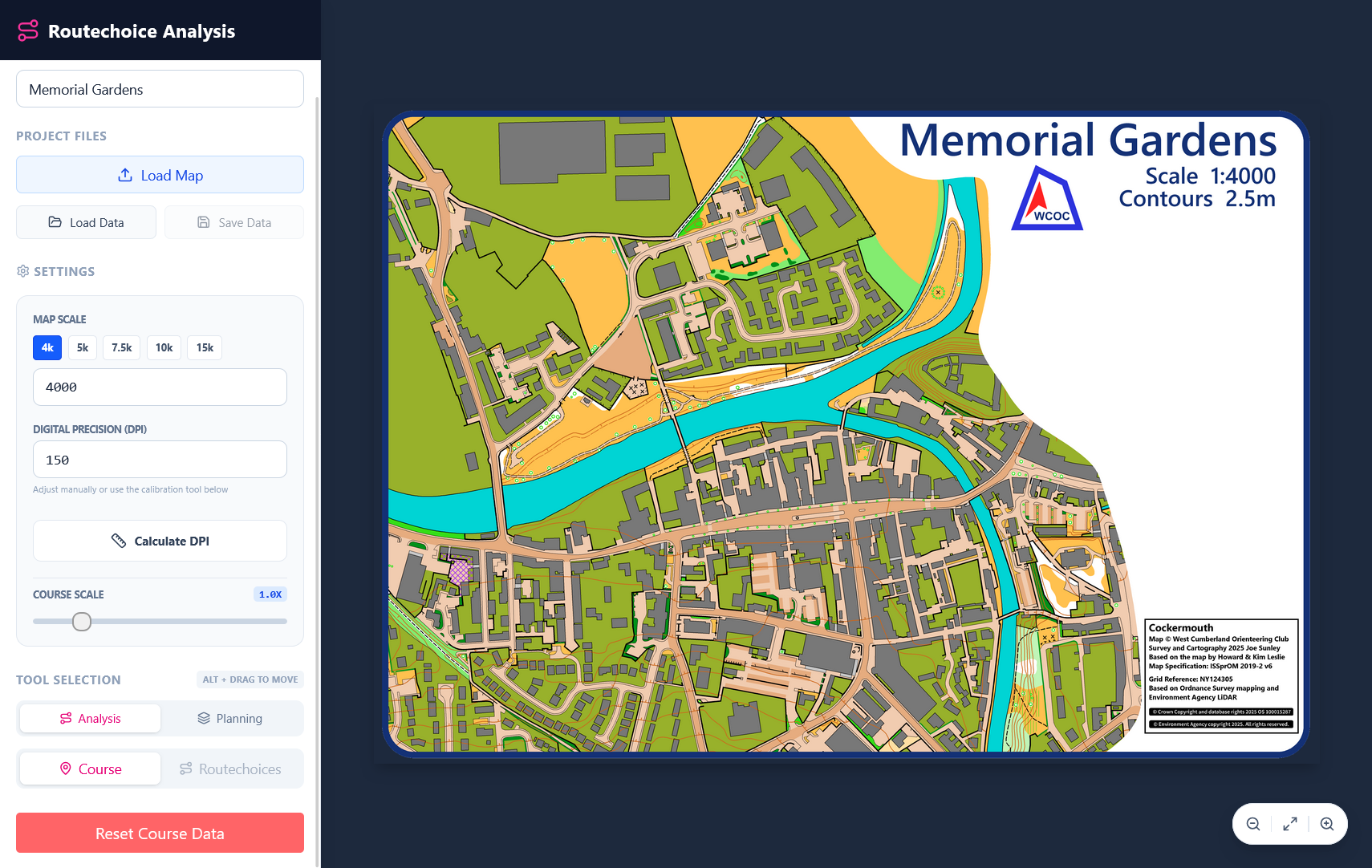 Routechoice Analysis app screenshot